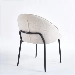 Barbara Dining Chair Upholstered Seat with KD Metal Frame.