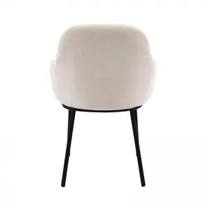 Brant Dining Chair with Arm Upholstered Seat in Metal Frame.