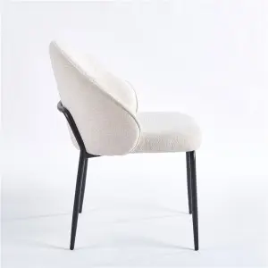 Barbara Dining Chair Upholstered Seat with KD Metal Frame.