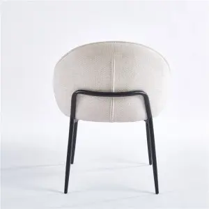 Barbara Dining Chair Upholstered Seat with KD Metal Frame.