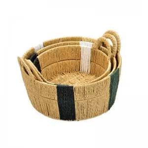Dora Storage Paper Woven Baskets In Handmade