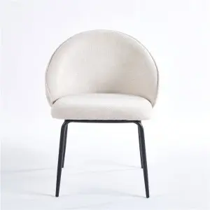 Barbara Dining Chair Upholstered Seat with KD Metal Frame.