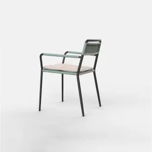 Outdoor Woven Rope Chair in Olefin Material Indoor and Outdoor Use