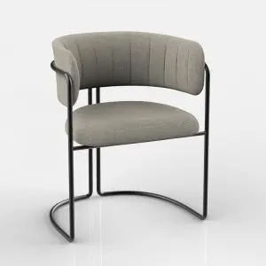 Paddy Dining Chair Upholstered Back and Seat with Metal Legs