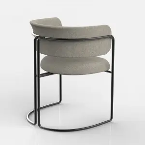Paddy Dining Chair Upholstered Back and Seat with Metal Legs